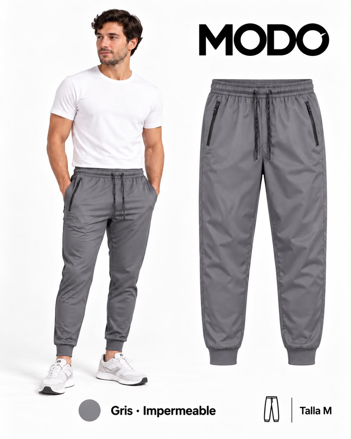 Jogger hombre gris impermeable