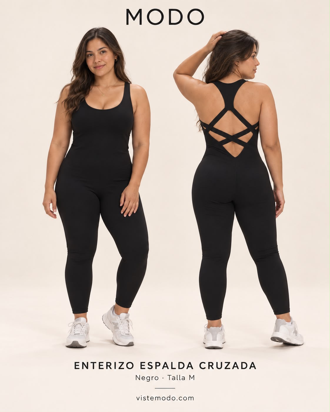 Enterizo espalda cruzada negro