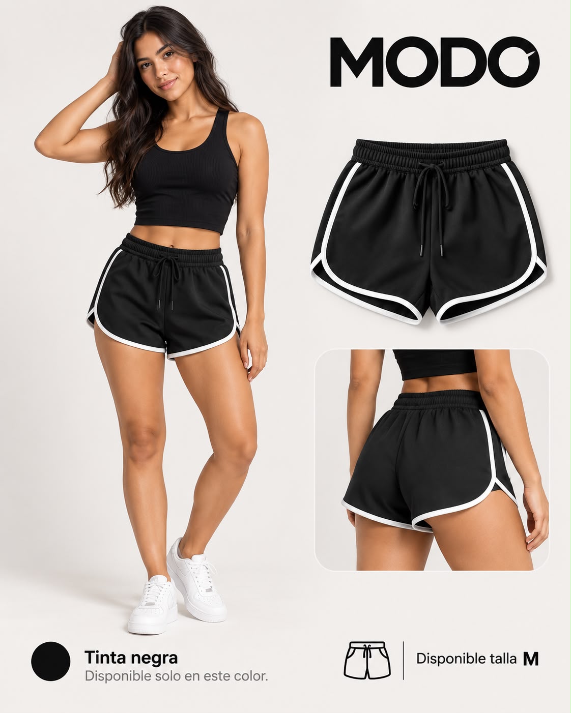 Short deportivo línea blanca
