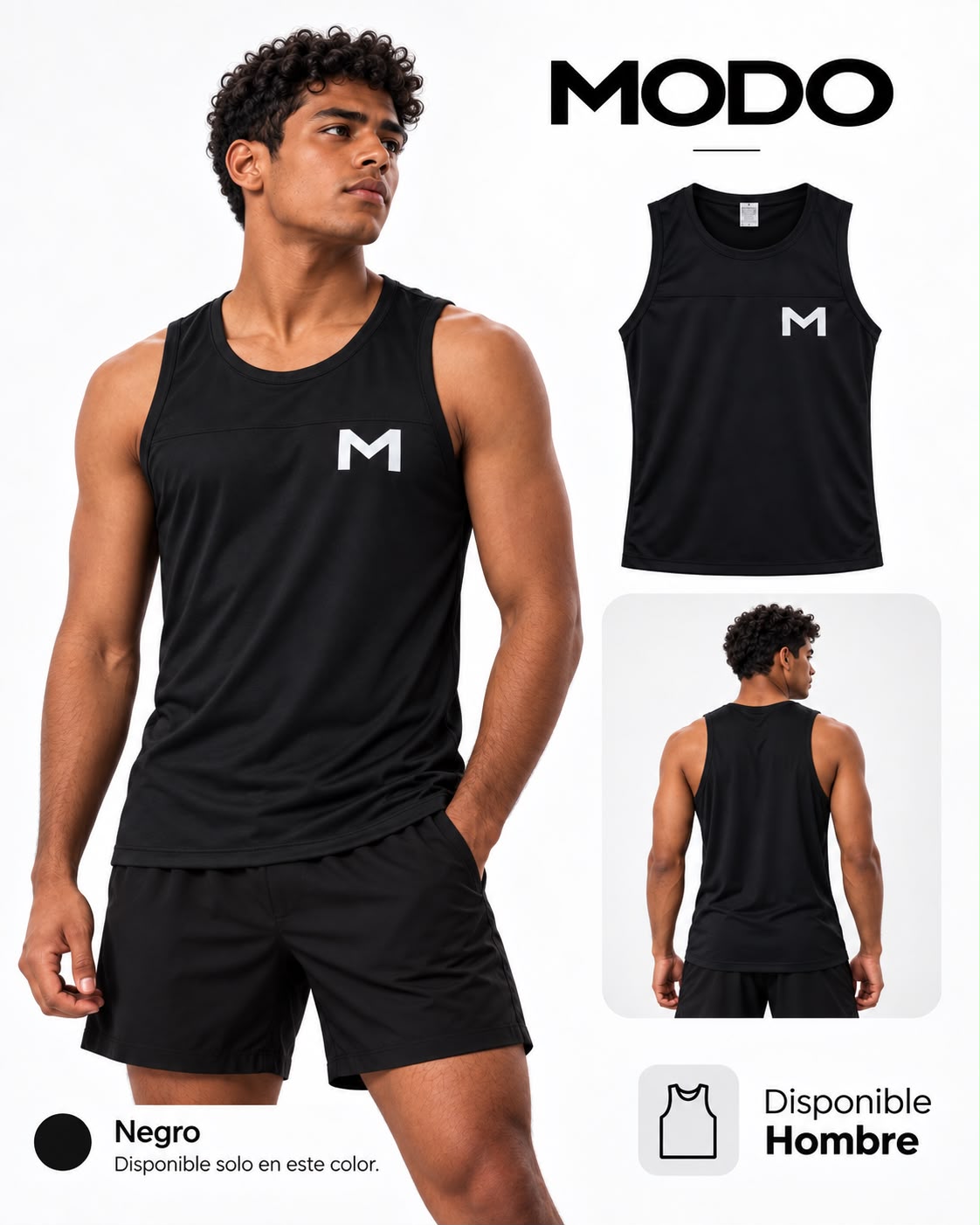 Camisilla hombre negra