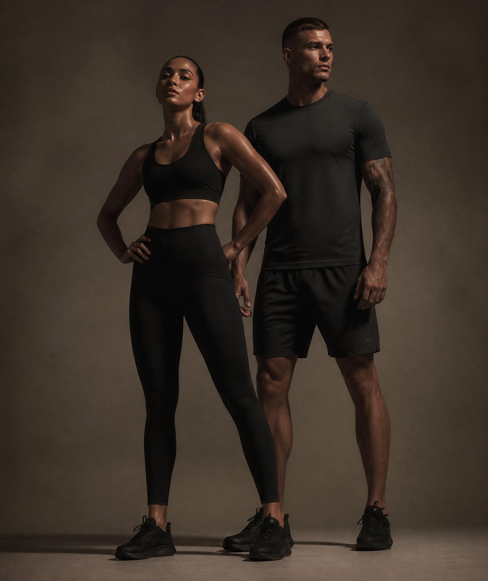 Modelos con ropa deportiva MODO en negro